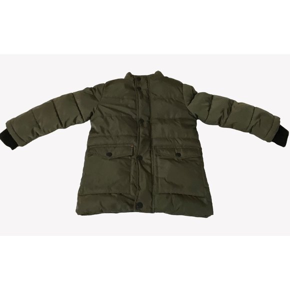 Members Mark Size 4T Toddler Cozy Boys Puffer Snow Jacket Army Green Orange Ski - Picture 2 of 13